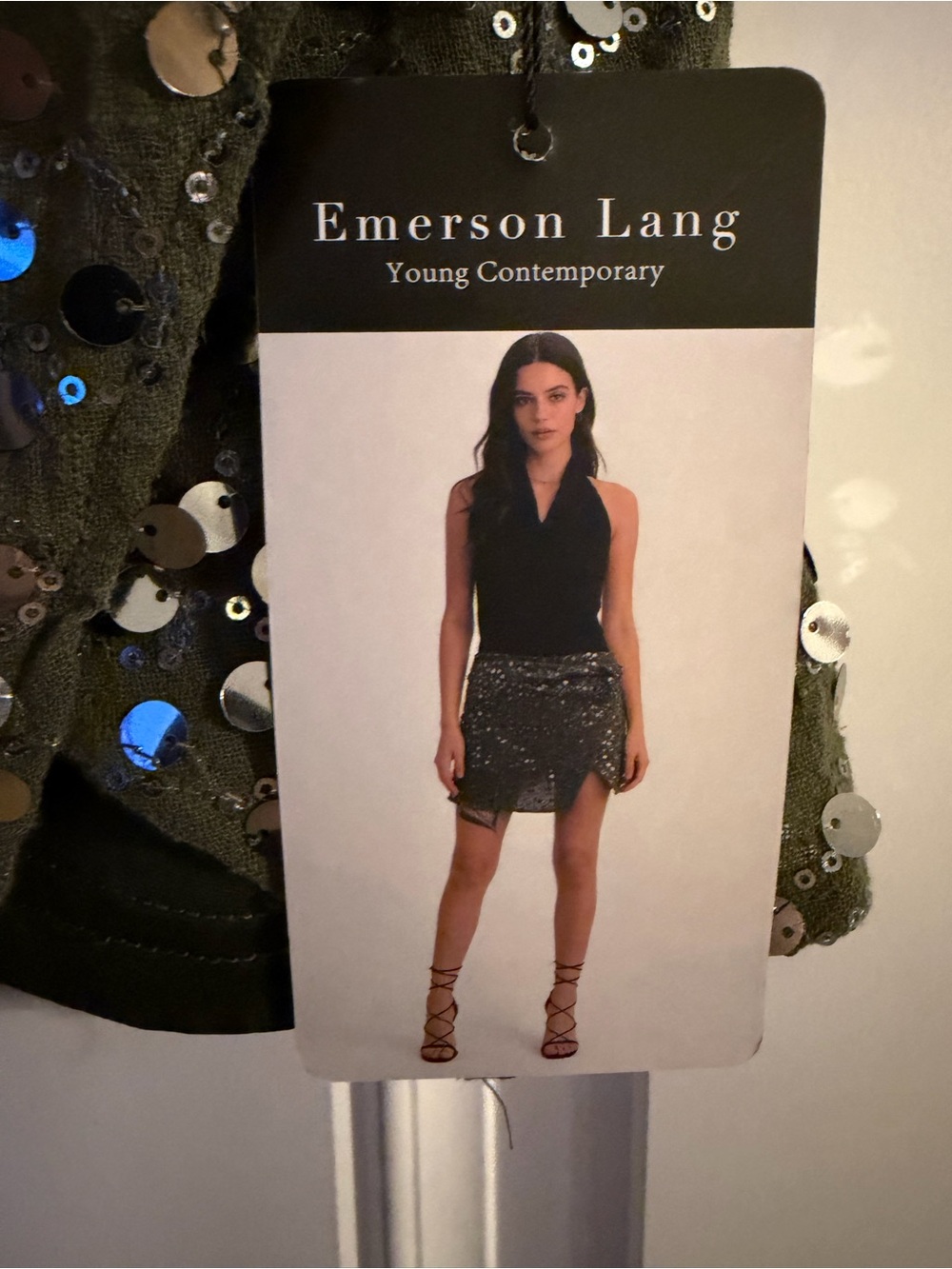 Emerson Lang Olive Sequin Mini Skirt - Festive Party Style